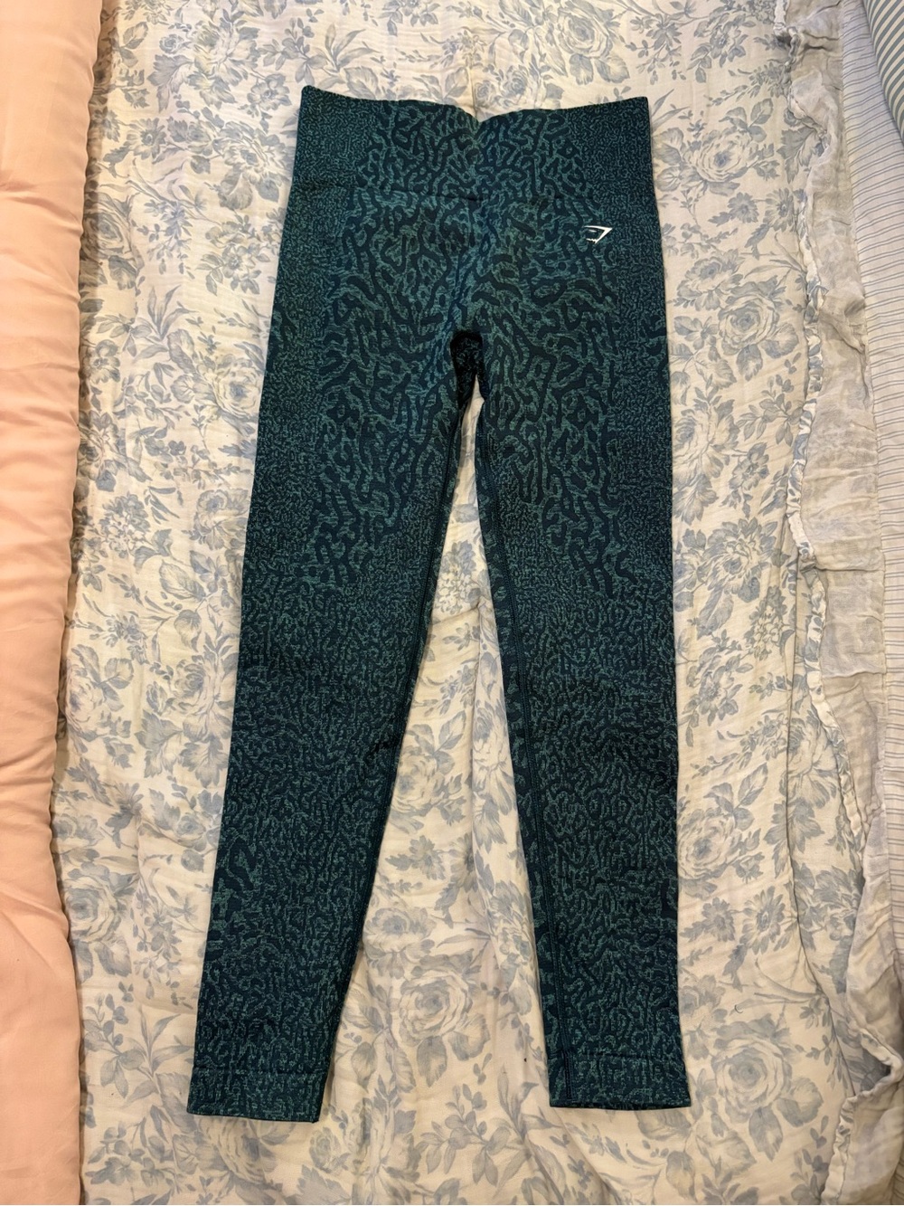 Gymshark Dark Teal Abstract Print Leggings